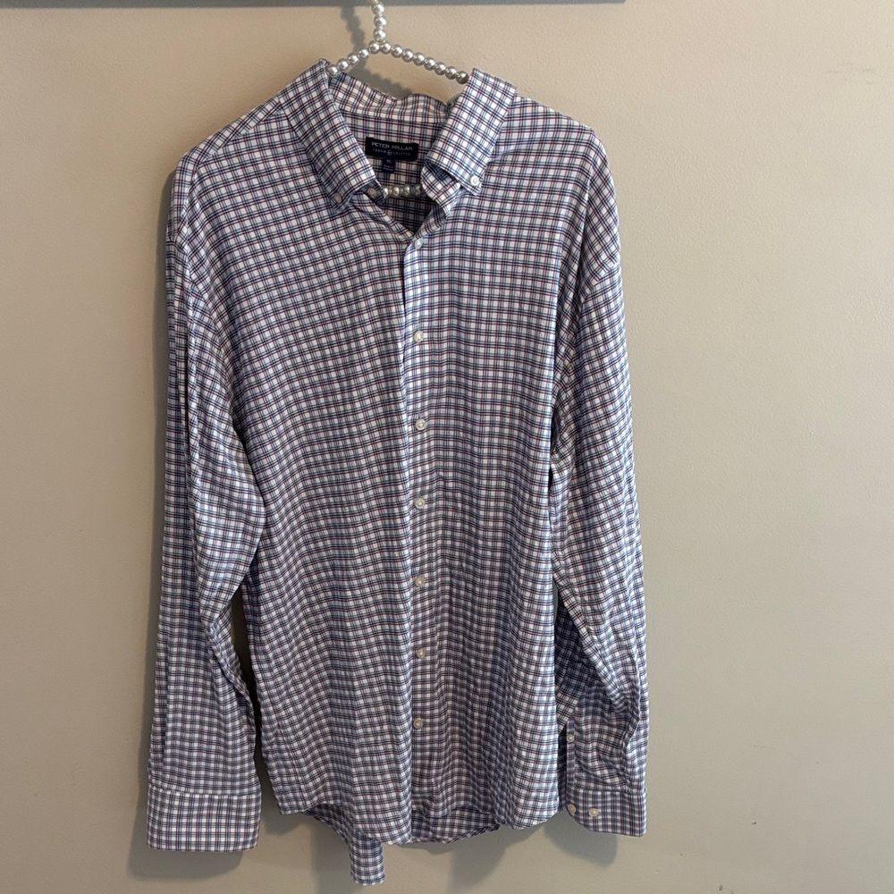 Peter Millar Crown Crafted Stretch Check Shirt Nylon XL